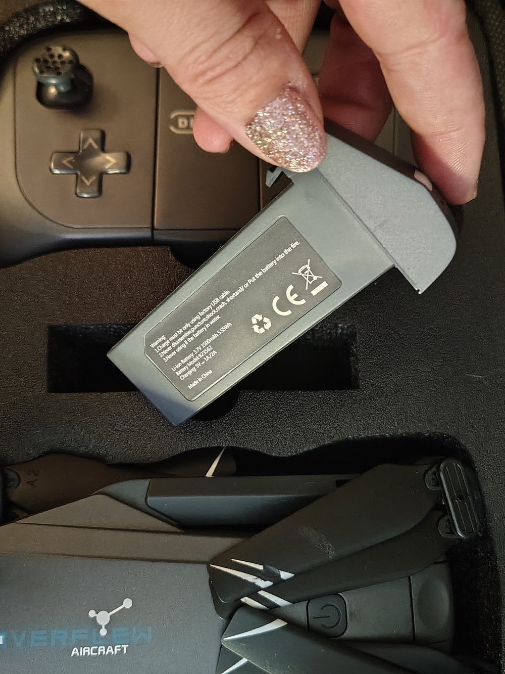Foldable Black Mini Drone with Remote Controller And Camera With Case For Sale! - Picture 3 of 9